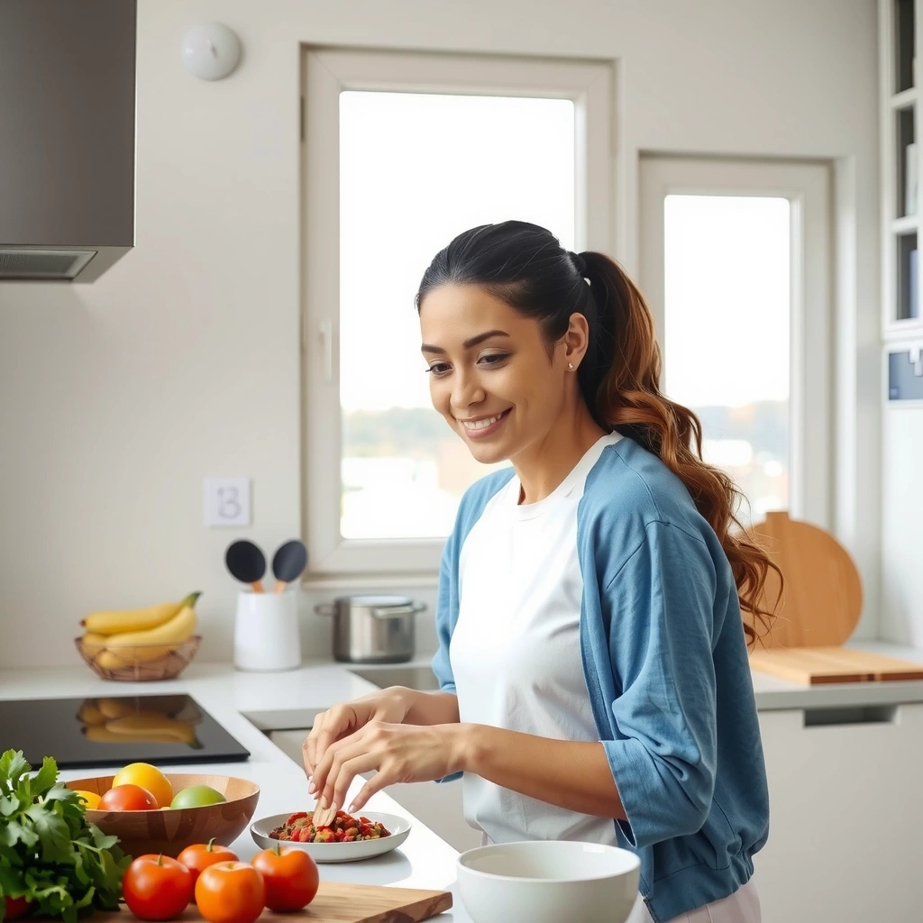 Maman confiante dans son environnement de bien-être